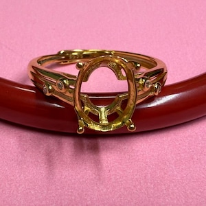 Sterlingzilveren solitaire ringinstellingen, 925 zilveren ovale ringkop, ring met vier tanden en klauw, ovale ring ringband, ringbasis 8*10 mm