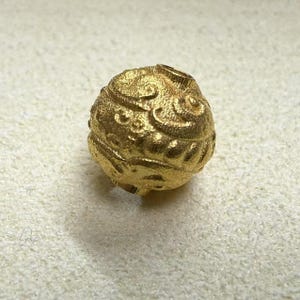 1 Stück 18K Solid Gold Kylin Perle, Solid Gold Pixiu Perle, runde Perle, Glück Perle, Reichtum Perle Spacer für Armband Halskette 5 mm 8 mm 9 mm 10 mm