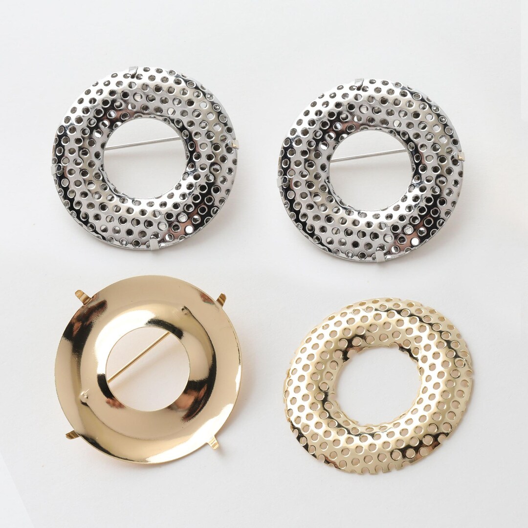 Concave Pin 14K Gold Plated Safety Pins Pin Brooch, Gold Tone Concave Round Shawl ...