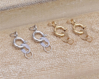 1pc 18K Solid Gold Spring Ring Clasp w/ Oval Quality Tag, Solid Yellow Gold Lobster Clasp, Necklace & Bracelet Clasp, Jewelry Connector