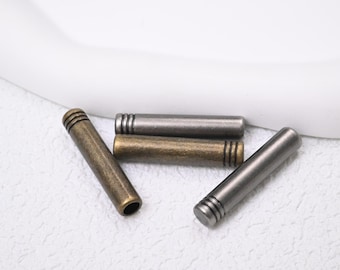 Estremità per cravatte Bolo con tubo cilindrico, punte per cravatte vintage, forniture per cravatte Bolo, varietà d'argento