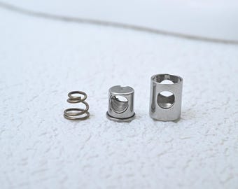 Stainless Steel Spring Cord Lock Stopper, Toggle Clip, Press Lock Clasp For Paracord Rope Lanyard Drawstring Bag Shoelace Garment Jewelry