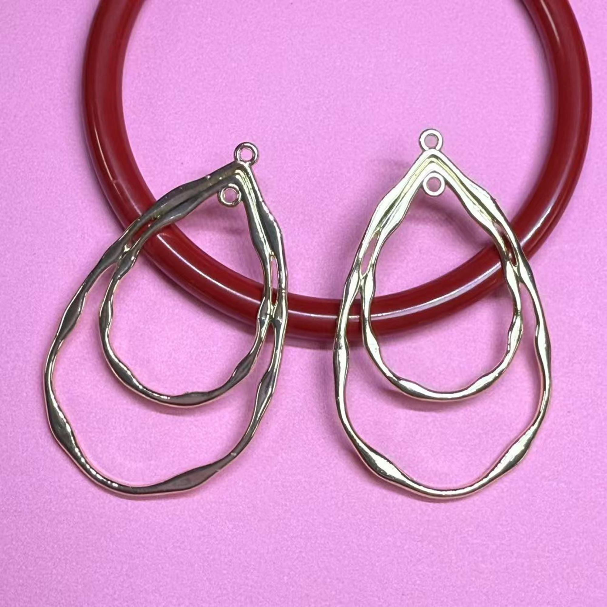 14K Gold Plated Triangle Charm, Gold Tone Geometric Pendant 