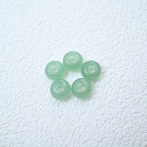 Perlina di pietra preziosa a ciambella in diaspro verde, perlina rondella, perlina ad anello con pietra preziosa, perlina con foro grande, perlina con pietra curativa, creazione di braccialetti, distanziatore per ruota da 10 mm
