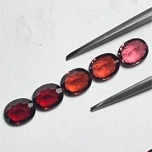 Natural Red Garnet Oval Cabochon, January Birthstone, Oval Cut Loose Stone, Faceted Gemstone for Jewelry Making 4*5mm, Oval Flat Back