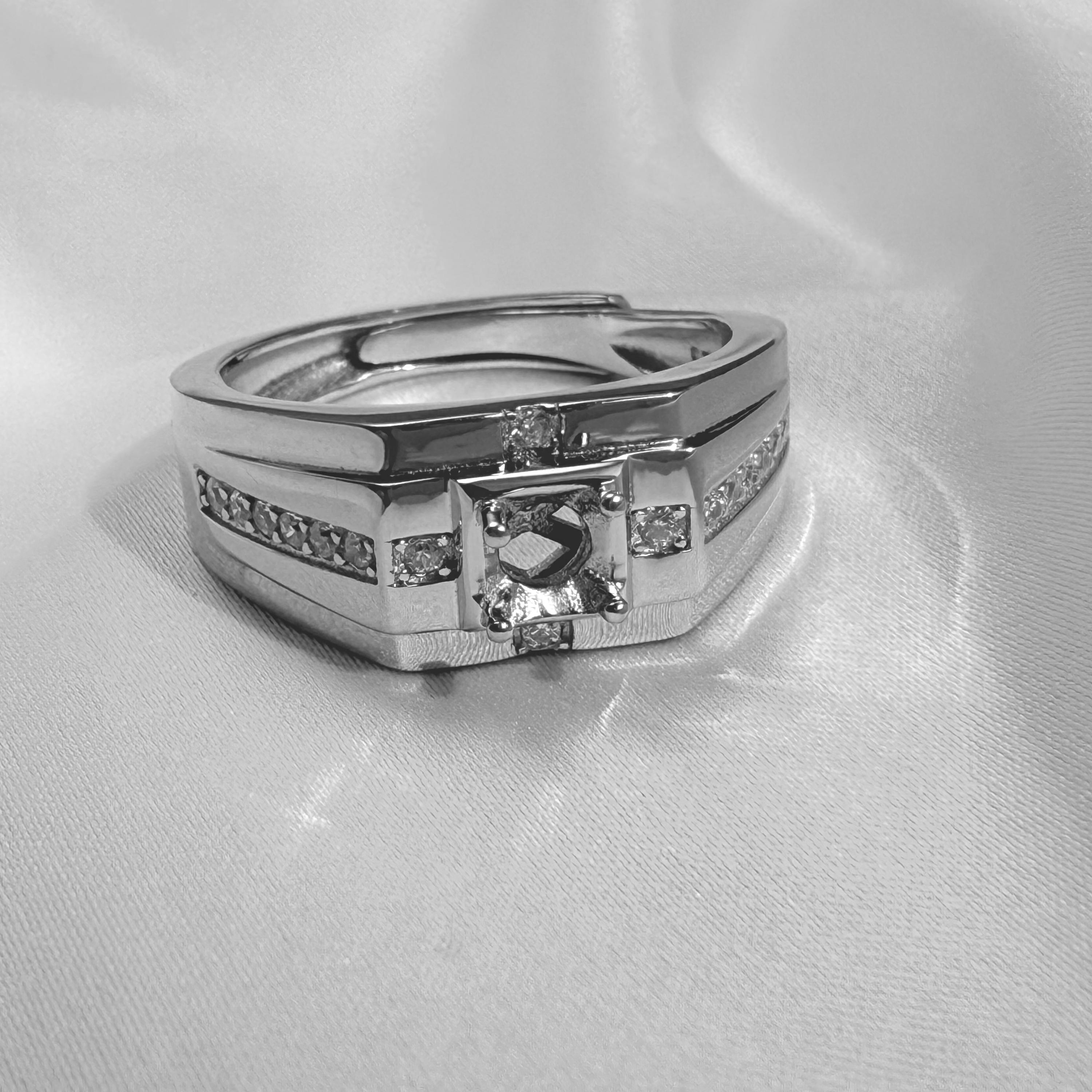 Sterling Silver Cathedral Ring Settings, 925 Silver Round Ring 