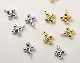 14K Gold Plated Cross Charm, Catholic Religious Pendant