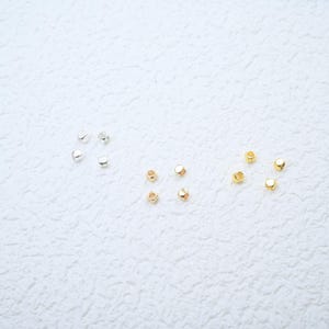 Cuenta cúbica, cuenta pony, cuenta cuadrada, cuenta de bloque, cuenta geométrica, separador de pulsera, cuenta plana, chapada en oro de 14 quilates. 2 mm, 3 mm, 4 mm, 5 mm.