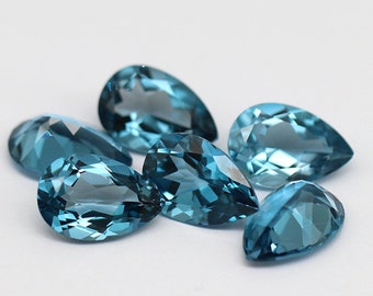 Natural London Blue Topaz, Pear Cut, December Birthstone (5*7mm)