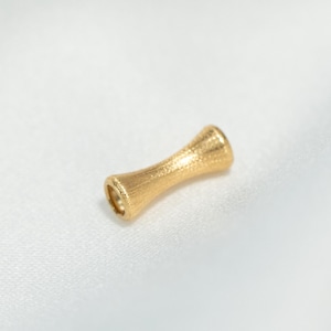 18K Solid Gold Bamboo Tube Bead, Bracelet Spacer (7.7x3mm)