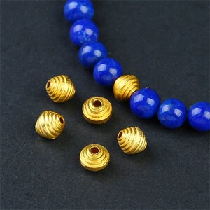1pc 18K Solid Gold Swirl Round Bead, Solid Gold Spiral Ball Bead, Cellular Bead, Tribal Bead, Vintage Gold Bead, Ethnic Bracelet Spacer