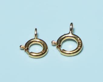 18K Solid Gold Spring Ring Clasp, Necklace Bracelet Connector