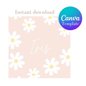 Daisy name Canva edit printable