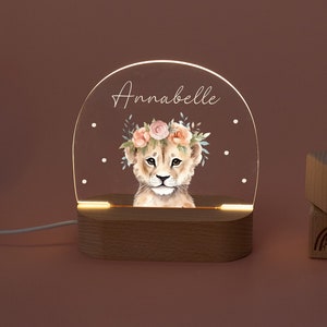 Nachtlicht Mädchen, Nachtlicht Löwen Mädchen, Geburtsgeschenk Mädchen, Babygirl, Löwe Geschenk Mädchen, Nachtlampe