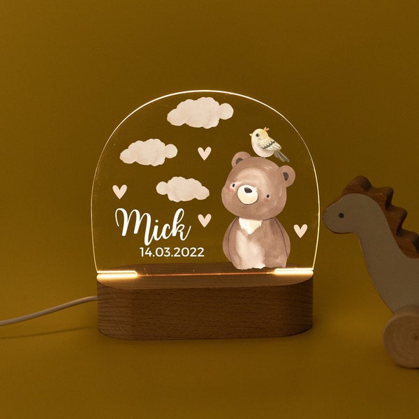 Night light baby, night light animal, gift baptism, gift 1st birthday boy, gift 1st birthday girl