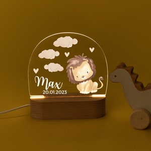 Baby gifts, night light baby, birth gift, baptism gift, personalized night light, night light, children's light Löwe