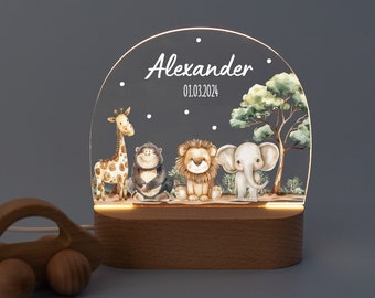 Night light safari, safari, safari children's room, baby gift birth, tractor, night light boy, night light children