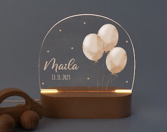 Lampe de chevet enfant, veilleuse bébé, veilleuse personnalisée, cadeau baptême, chambre bébé, lampe ballon