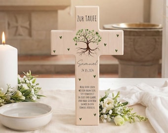 Taufkreuz, Taufe Geschenk, Taufdeko, Taufgeschenk Junge, Taufgeschenk Mädchen, Kreuz Taufe, Taufe Lebensbaum
