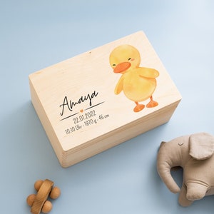 Caja de recuerdos pato, caja de recuerdos bebé XXL, caja de recuerdos niño, regalo bebé nacimiento, caja de recuerdos animales, bautismo