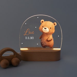 Night light bear, light bear, baby room, night light personalized, baby lamp, baby night light, birth gift