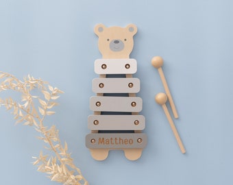 Juguete Montessori, instrumento musical para niños pequeños, xilófono de madera, regalo para niños pequeños, regalo para bebés, juguete de madera personalizado