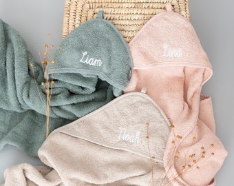 Kapuzenhandtuch mit Namen, individuelle Babygeschenke, Babyhandtuch mit Namen, Geschenke zur Geburt, Baby Handtuch, Kapuzenhandtuch Baby