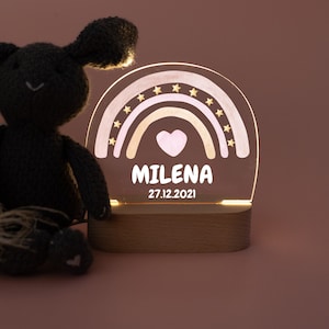 Nachtlicht Baby, Nachtlicht Regenbogen, Geschenk Geburt Mädchen, Nachtlicht Kinder, Taufe Geschenk, Geschenk erster Geburtstag