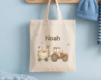 Borsa di stoffa riutilizzabile per l'asilo, borsa per il cambio dell'asilo, borsa di stoffa per bambini, borsa per l'asilo, borsa di stoffa per ragazzi, sacco a pelo per l'asilo nido