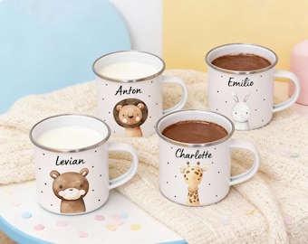 Emaille Tasse, Emaille Tasse Kinder, Kindertasse, Schulanfang, Children Mug, Kids and Baby, Kindergarten Tasse