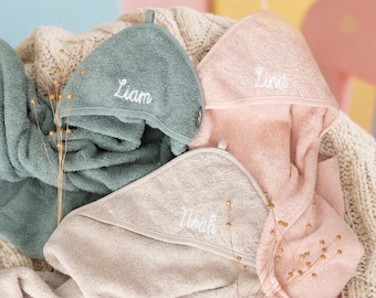 Kapuzenhandtuch mit Namen, Kapuzenhandtuch Baby, Babyhandtuch mit Namen, Geschenke zur Geburt, Baby Handtuch, Badetuch Baby
