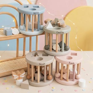 Baby Spielzeug, Baby gift, Holzspielzeug Baby, 1. Geburtstag Mädchen, Motorikwürfel, Geschenk Geburt, Formen Sortier Spielzeug