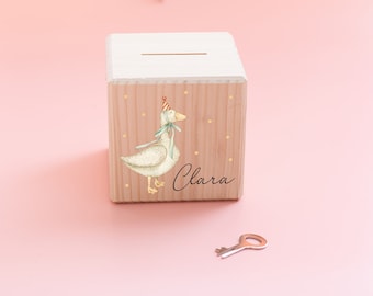 Goose money box, girl money box, child money box, children's money box, girl gift child