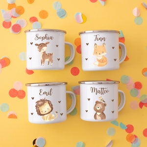 Emaille Tasse personalisiert, Emaille Tasse Kinder, Kindertasse, Schulanfang, Children Mug, Geschenkidee Kinder, Kinderbecher