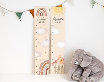 Messlatte Mädchen, Messlatte Regenbogen, Taufgeschenk Mädchen, 1. Geburtstag Geschenk, Kinderzimmer Deko, Kinder Messlatte