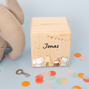Kinder Spardose personalisiert, Spardose Junge, Spardose für Kinder, Spardose Holz, Spardose mit Name, Spardose Baby
