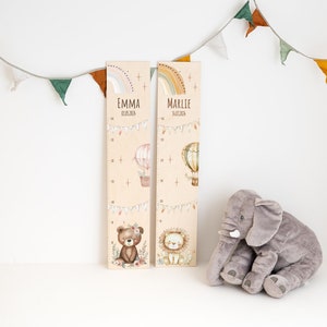 Messlatte Löwe, Messlatte Bär, Taufgeschenk, Baby Geschenk, Messlatte personalisiert, Maßbrett Kinder Holz, Kinderzimmer Deko