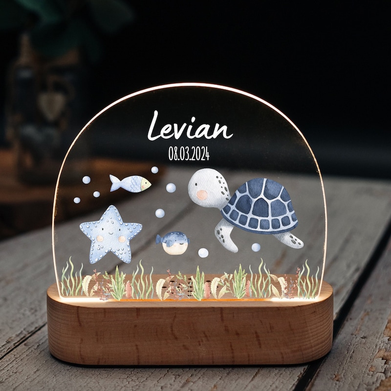 Night light sea animals, night light baby, baby gift, birth gift boy, christening gift boy, baby, bedside lamp