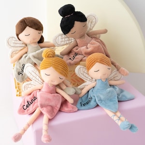 Peluche de hada, peluche personalizado, regalos para bebés, hada, regalo para una niña recién nacida, muñeca de regalo para bebé, regalos personalizados para bebés