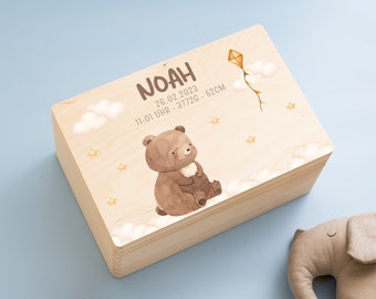 Boîte à souvenirs bébé, boîte à souvenirs grande, boîte à souvenirs grande, cadeau de naissance, boîte à souvenirs ours, cadeau de baptême