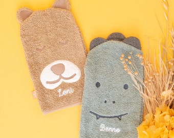 Waschlappen Kinder, Waschlappen Baby, Baby Waschhandschuh, Waschlappen personalisiert, Babywaschlappen, Babygeschenk, Geburt Geschenk