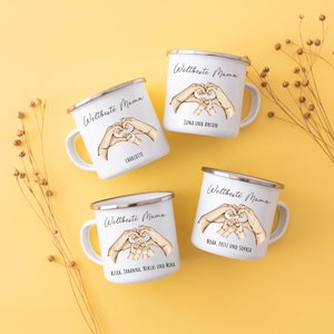 Muttertag Geschenk, Emaille Tasse, Tasse Mama, Geschenke zum Muttertag, Beste Mama, Mama Geschenk, Oma Geschenk, Campingtasse, Namenstasse