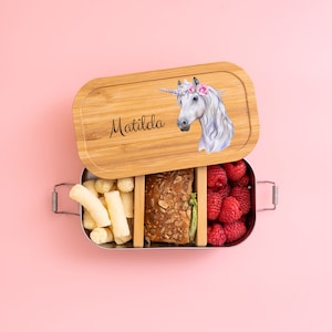 Brotdose Einhorn, Schulanfang Mädchen, Einhorn, Mädchen Geschenke, Brotdose Kinder, Lunchbox Mädchen, Pferde, Einschulung Geschenk