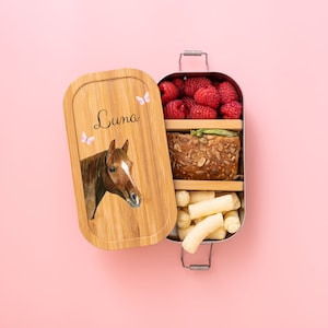 Pferde Geschenk für Mädchen, Brotdose Pferd, Vesperdose Pferd, Brotdose Pferd Mädchen, Lunchbox Pferd, Schulanfang Mädchen, Kita Vesperbox