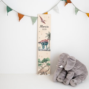 Messlatte Dinosaurier, Baby Messlatte, Messlatte Dino, Dinosaurier Geschenk, Wachstumsskala Holz, Kinderzimmer Dino, Taufe Junge