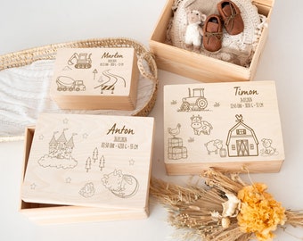 Engraved memory box, memory box, baptism gift, baby gift birth, baby memory box, birth gift