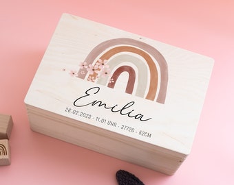 Erinnerungskiste Baby, Erinnerungskiste, Erinnerungsbox, Babygeschenke, Holzkiste personalisiert, Taufe, Erinnerungskiste Mädchen