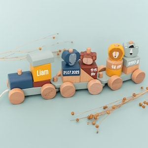 Zug Geburt, Baby Zug, Holzzug personalisiert, Name Puzzle, Personalisierter Zug, Geburtstagszug personalisiert, Trixie Eisenbahn