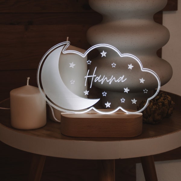 Nachtlicht Wolke, Babygeschenk Geburt, Nachtlicht personalisiert, Geschenk Geburt, Nachtlicht Baby, Nachtlicht, Taufgeschenk