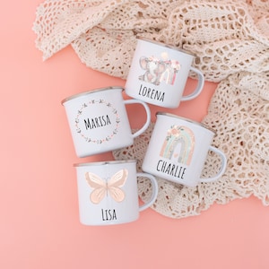Tasse Mädchen, Emaille Tasse Mädchen, Geschenke für Mädchen, Schulanfang Geschenk Mädchen, Geburtstagsgeschenk Mädchen